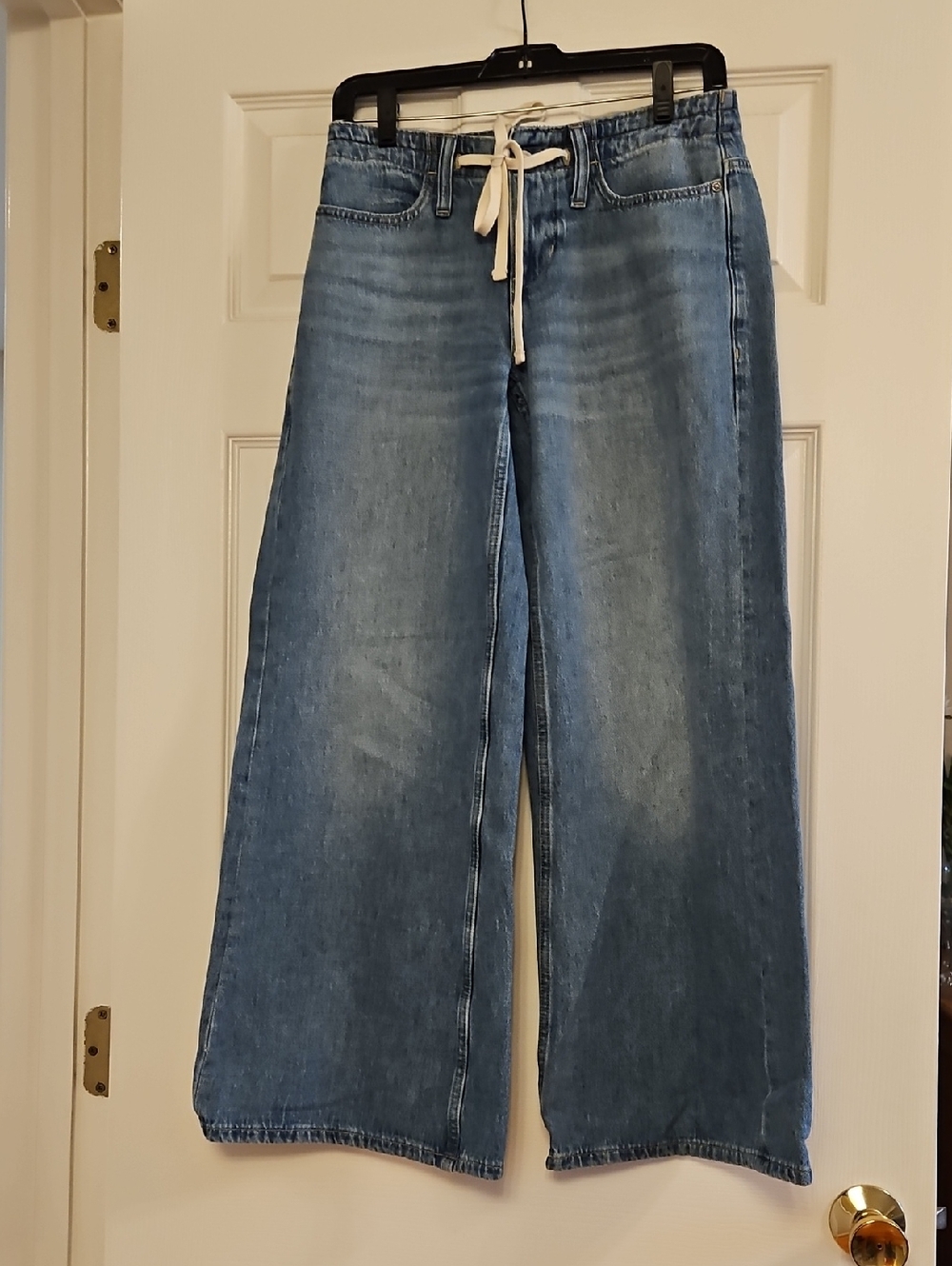 Banana Republic Medium Blue Wide-Leg Jeans with Drawstring